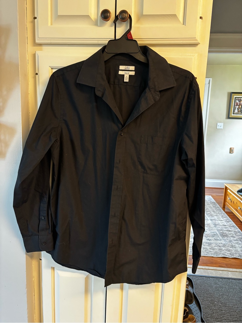 croft & barrow Black Long-Sleeve Dress Shirt